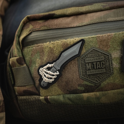 M-TAC Naszywka na rzep Skeleton Knife PVC Grey