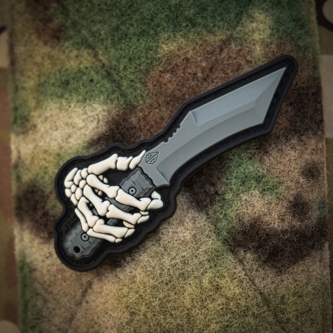 M-TAC Naszywka na rzep Skeleton Knife PVC Grey