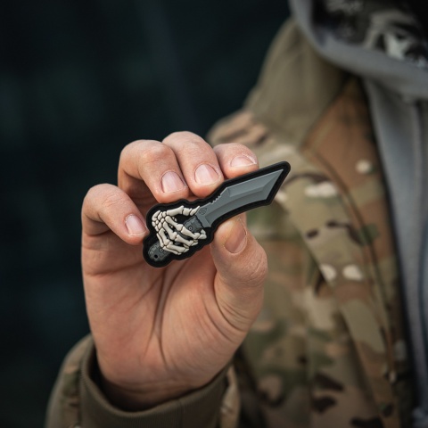 M-TAC Naszywka na rzep Skeleton Knife PVC Grey