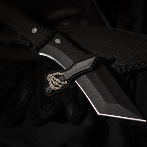 M-TAC Naszywka na rzep Skeleton Knife PVC Grey