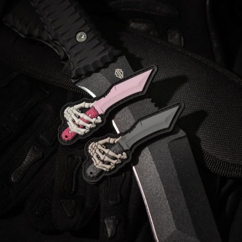 M-TAC Naszywka na rzep Skeleton Knife PVC Grey