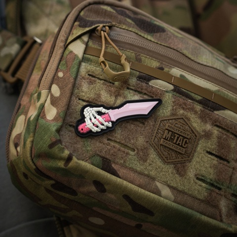 M-TAC Naszywka na rzep Skeleton Knife PVC Pink