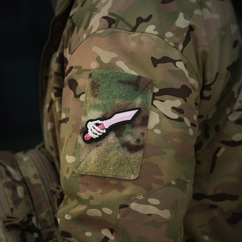 M-TAC Naszywka na rzep Skeleton Knife PVC Pink