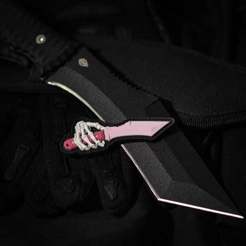 M-TAC Naszywka na rzep Skeleton Knife PVC Pink