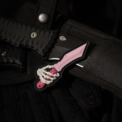 M-TAC Naszywka na rzep Skeleton Knife PVC Pink