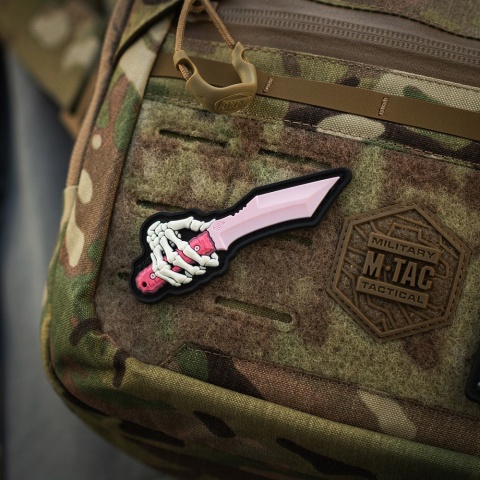 M-TAC Naszywka na rzep Skeleton Knife PVC Pink