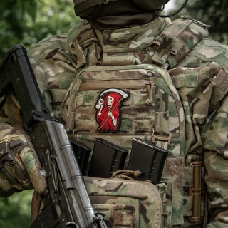 M-TAC Naszywka na rzep Time PVC Black Red