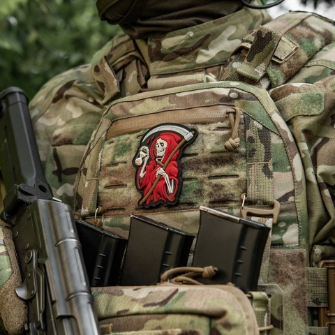 M-TAC Naszywka na rzep Time PVC Black Red