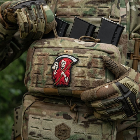 M-TAC Naszywka na rzep Time PVC Black Red