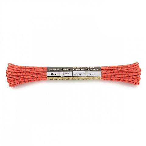 M-TAC Paracord Minicord 15m Reflective Safety Orange