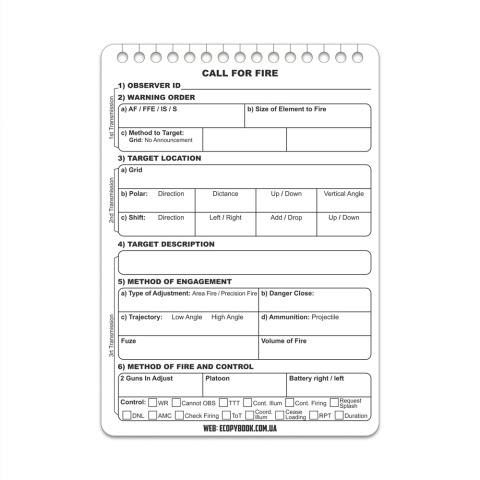 M-TAC Karty taktyczne Ecopybook Call for Fire Support CFF 5 szt.
