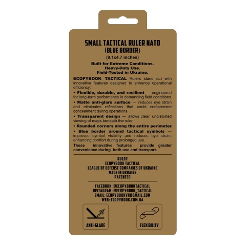 M-TAC Linijka taktyczna Ecopybook Small Tactical Ruler NATO Niebieska