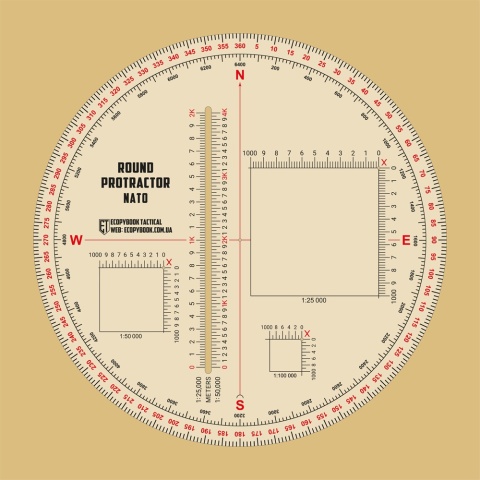 M-TAC Linijka taktyczna Ecopybook Protractor Okrągła 130 mm NATO