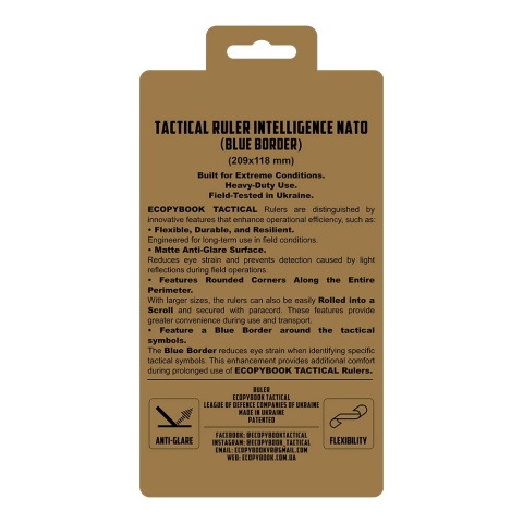M-TAC Linijka taktyczna Ecopybook Scouts Ruler NATO UA Blue Border