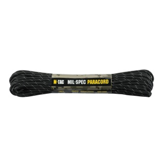 M-TAC Paracord 550 Mil-Spec 15m Black Reflective