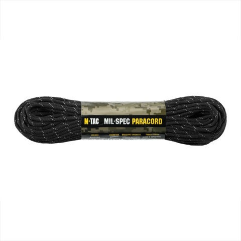 M-TAC Paracord 550 Mil-Spec 30m Black Reflective