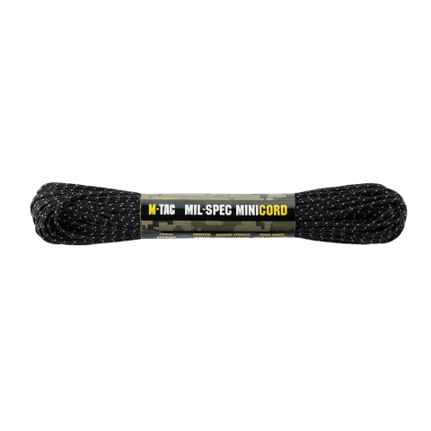 M-TAC Paracord Minicord Mil-Spec 30m Black Reflective
