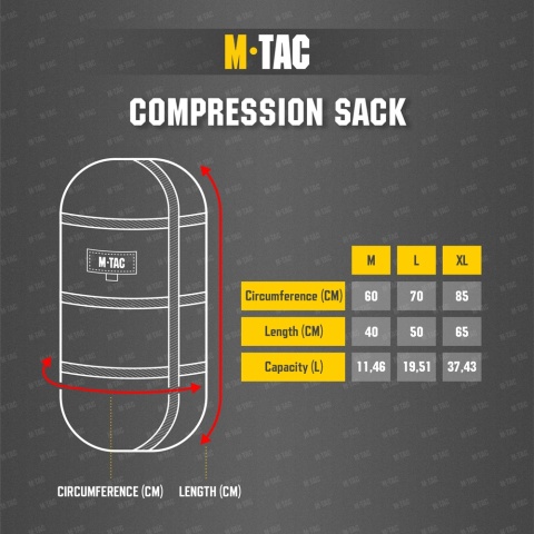 M-TAC Worek kompresyjny Medium Black