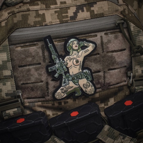 M-TAC Naszywka na rzep Morale Patch Tactical Girl Tattoo Trójząb PVC MM14