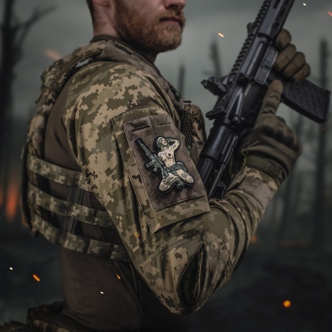 M-TAC Naszywka na rzep Morale Patch Tactical Girl Tattoo Trójząb PVC MM14