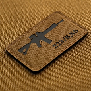 M-TAC Naszywka na rzep AR-15 5.56/.223 Laser Cut Coyote/Black