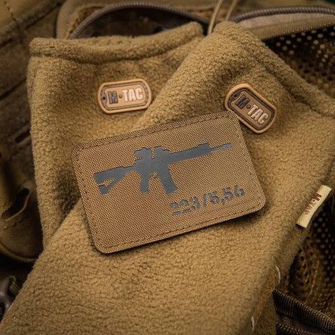 M-TAC Naszywka na rzep AR-15 5.56/.223 Laser Cut Coyote/Black