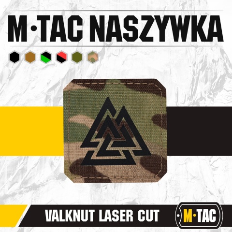 M-TAC Naszywka na rzep Valknut Laser Cut MultiCam Black