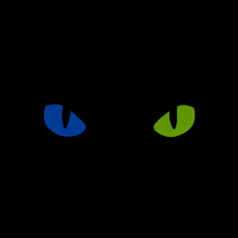 M-TAC Naszywka na rzep Cat Eyes Laser Cut Black/Yellow Blue GID