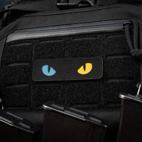 M-TAC Naszywka na rzep Cat Eyes Laser Cut Black/Yellow Blue GID