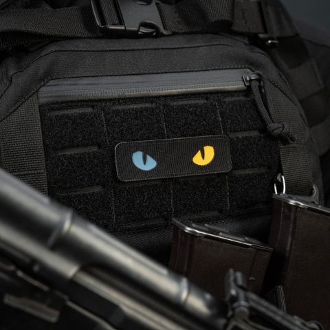 M-TAC Naszywka na rzep Cat Eyes Laser Cut Black/Yellow Blue GID