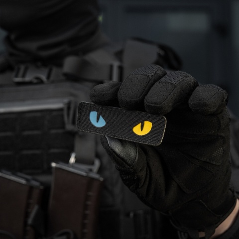 M-TAC Naszywka na rzep Cat Eyes Laser Cut Black/Yellow Blue GID