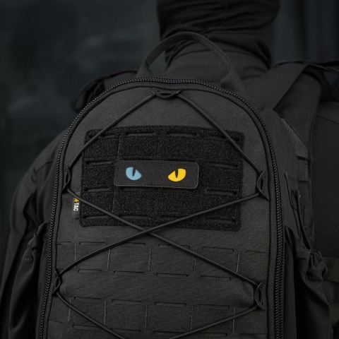 M-TAC Naszywka na rzep Cat Eyes Laser Cut Black/Yellow Blue GID