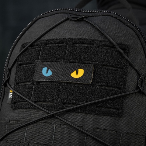 M-TAC Naszywka na rzep Cat Eyes Laser Cut Black/Yellow Blue GID