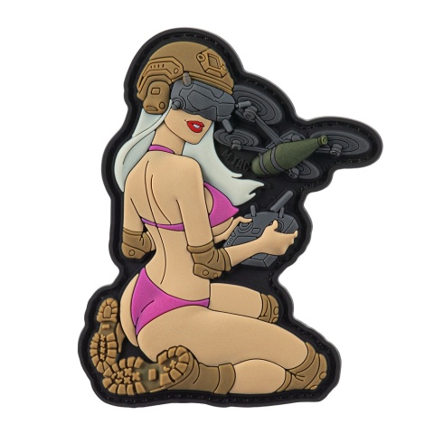 M-TAC Naszywka na rzep Morale Patch Tactical Girl #6 White Pink Coyote V1 PVC