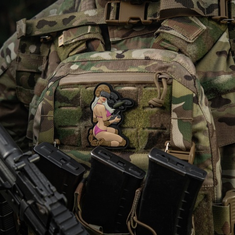 M-TAC Naszywka na rzep Morale Patch Tactical Girl #6 White Pink Coyote V1 PVC