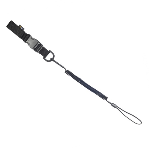 M-TAC Smycz Retraktor Medium kombinowana z D-ringiem i Fastexem Black