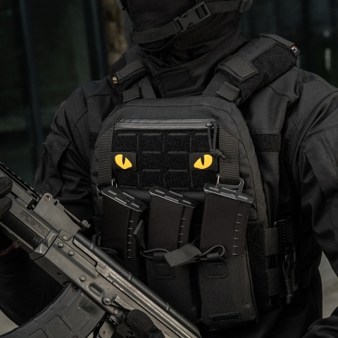M-TAC Naszywka na rzep Tiger Eyes Laser Cut PAIR Black Yellow GID