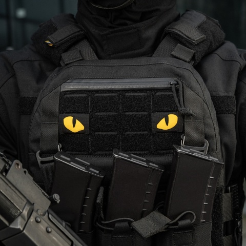 M-TAC Naszywka na rzep Tiger Eyes Laser Cut PAIR Black Yellow GID