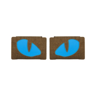 M-TAC Naszywka na rzep Tiger Eyes Laser Cut PAIR Coyote Blue GID