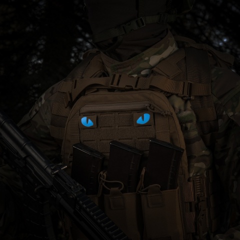 M-TAC Naszywka na rzep Tiger Eyes Laser Cut PAIR Coyote Blue GID