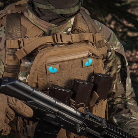 M-TAC Naszywka na rzep Tiger Eyes Laser Cut PAIR Coyote Blue GID