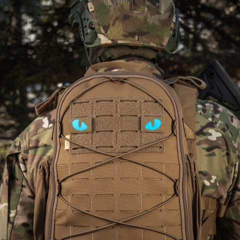 M-TAC Naszywka na rzep Tiger Eyes Laser Cut PAIR Coyote Blue GID