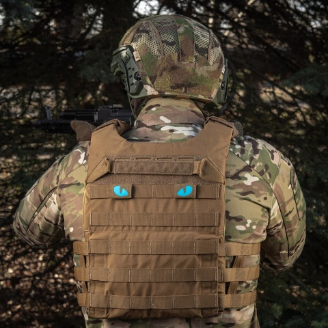 M-TAC Naszywka na rzep Tiger Eyes Laser Cut PAIR Coyote Blue GID