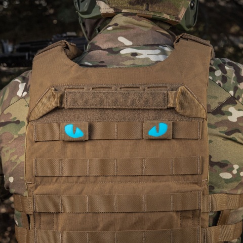 M-TAC Naszywka na rzep Tiger Eyes Laser Cut PAIR Coyote Blue GID