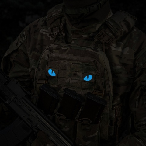 M-TAC Naszywka na rzep Tiger Eyes Laser Cut PAIR MultiCam Blue GID