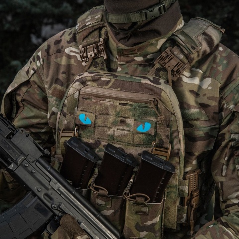 M-TAC Naszywka na rzep Tiger Eyes Laser Cut PAIR MultiCam Blue GID