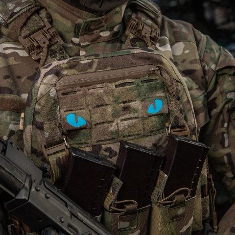 M-TAC Naszywka na rzep Tiger Eyes Laser Cut PAIR MultiCam Blue GID