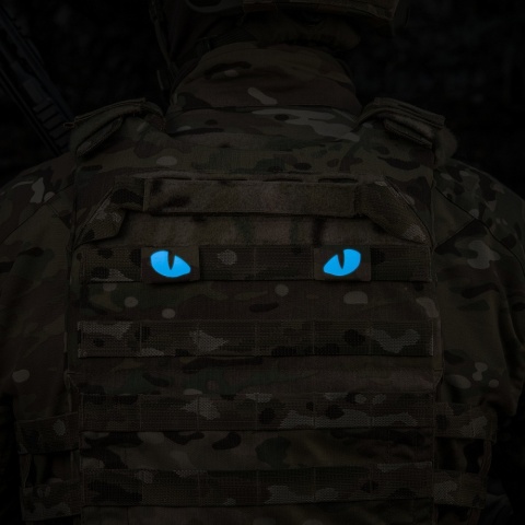 M-TAC Naszywka na rzep Tiger Eyes Laser Cut PAIR MultiCam Blue GID