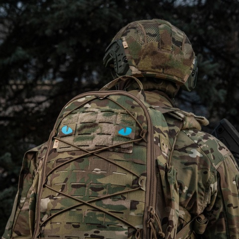M-TAC Naszywka na rzep Tiger Eyes Laser Cut PAIR MultiCam Blue GID